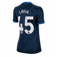Koszulka piłkarska Chelsea Romeo Lavia #45 Strój wyjazdowy dla kobiety 2023-24 tanio Krótki Rękaw